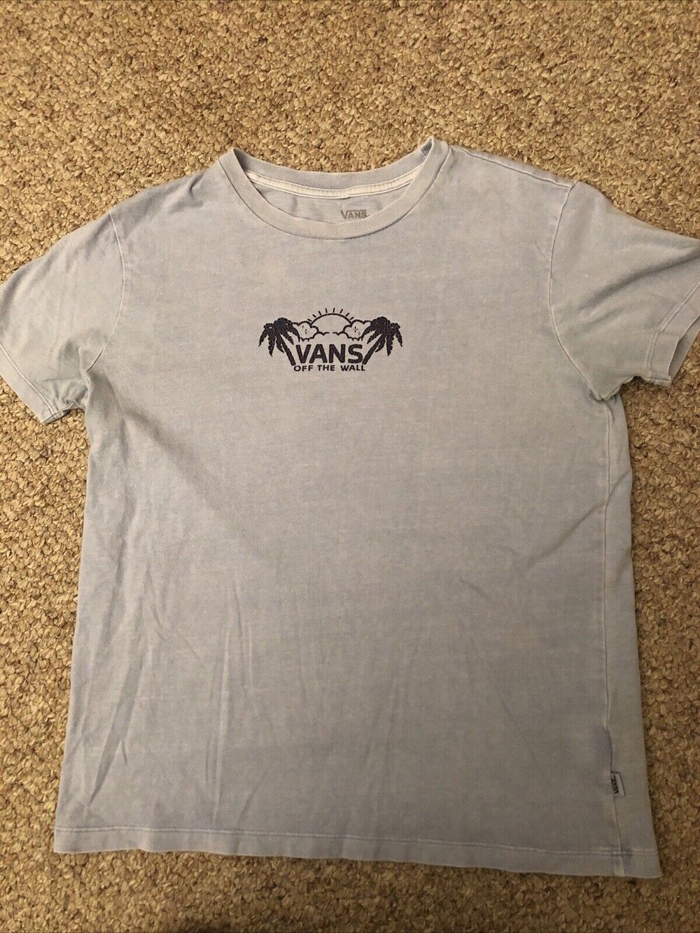 Vans XS T Shirt Women's Blue Double Sided Cotton
